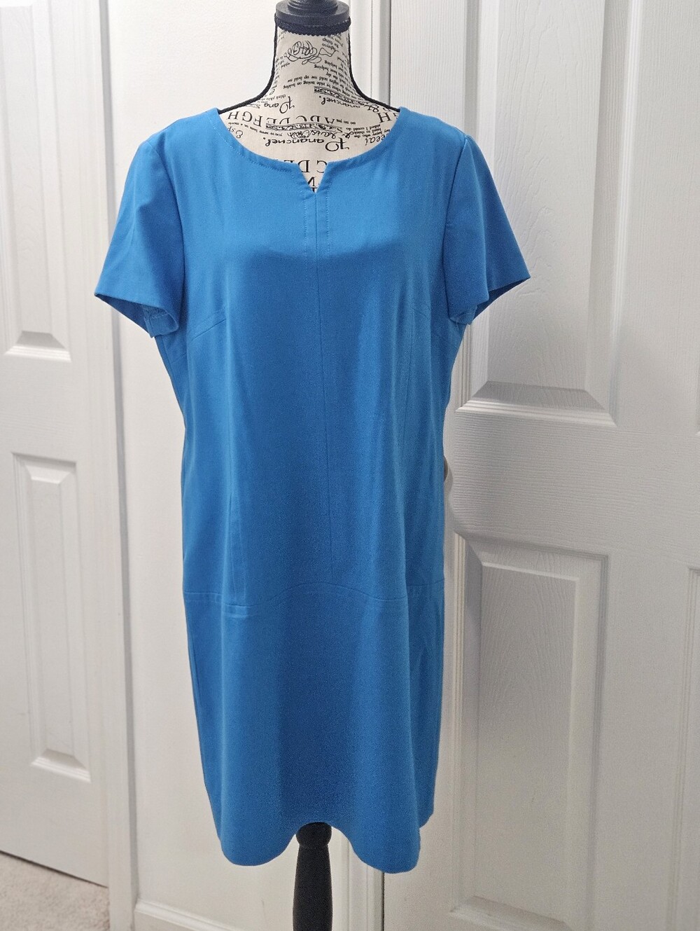 Tahari Blue Shift Dress Size 12